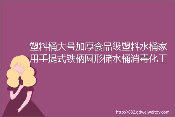 塑料桶大号加厚食品级塑料水桶家用手提式铁柄圆形储水桶消毒化工桶