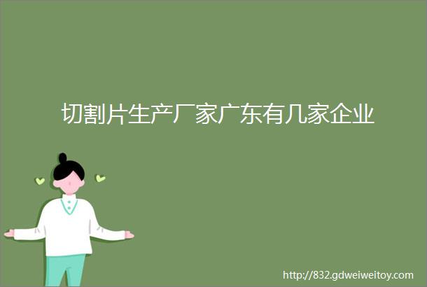 切割片生产厂家广东有几家企业